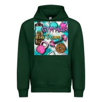 Forest Green gym hair don't care clasp and water bottle with glitter seamless patte Urban Hoodie - BundleAndBundleShop