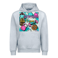 Heather Grey gym hair don't care clasp and water bottle with glitter seamless patte Urban Hoodie - BundleAndBundleShop