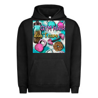 Pigment Black gym hair don't care clasp and water bottle with glitter seamless patte Urban Hoodie - BundleAndBundleShop