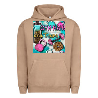 Pigment Burro gym hair don't care clasp and water bottle with glitter seamless patte Urban Hoodie - BundleAndBundleShop