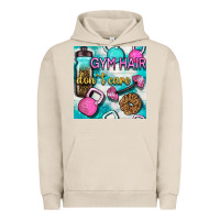 Pigment French Oak gym hair don't care clasp and water bottle with glitter seamless patte Urban Hoodie - BundleAndBundleShop
