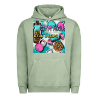 Pigment Oil Green gym hair don't care clasp and water bottle with glitter seamless patte Urban Hoodie - BundleAndBundleShop