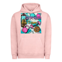 Pigment Salmon gym hair don't care clasp and water bottle with glitter seamless patte Urban Hoodie - BundleAndBundleShop