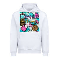 White gym hair don't care clasp and water bottle with glitter seamless patte Urban Hoodie - BundleAndBundleShop