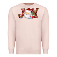 Pale Pink joy christmas santa Premium Sweatshirt - AdoDesignShop