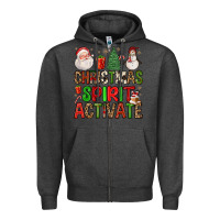 Charcoal Heather christmas spirit activate Zipper Hoodie - FaDigitalArtStudio