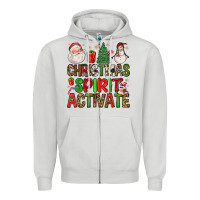 Dove Grey christmas spirit activate Zipper Hoodie - FaDigitalArtStudio