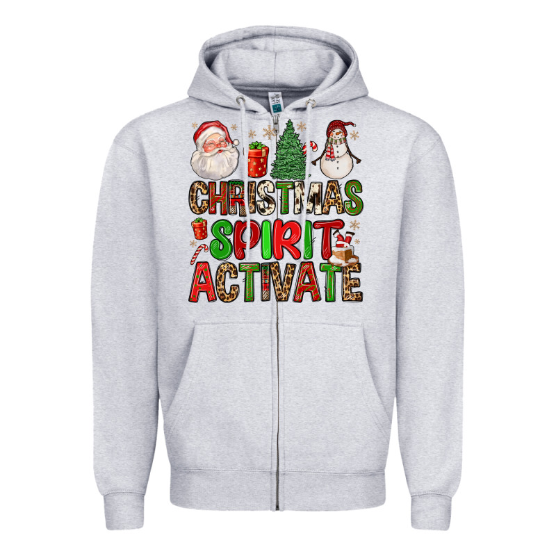 Christmas Spirit Activate Zipper Hoodie by FaDigitalArtStudio | Teevron