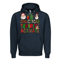 Navy christmas spirit activate Zipper Hoodie - FaDigitalArtStudio