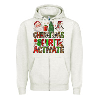 Oatmeal Heather christmas spirit activate Zipper Hoodie - FaDigitalArtStudio