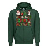 Sports Green christmas spirit activate Zipper Hoodie - FaDigitalArtStudio