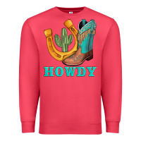 Cardinal howdy turquoise cowboy boots horseshoe Premium Sweatshirt - AdoDesignShop
