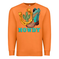 Carrot howdy turquoise cowboy boots horseshoe Premium Sweatshirt - AdoDesignShop