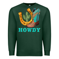 Sports Green howdy turquoise cowboy boots horseshoe Premium Sweatshirt - AdoDesignShop