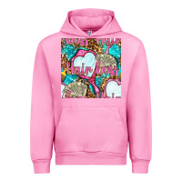 Fuchsia Pink hair boss and hand mirror with money and leopard seamless pattern bbs Urban Hoodie - BundleAndBundleShop