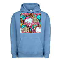 Pigment Pebble Blue hair boss and hand mirror with money and leopard seamless pattern bbs Urban Hoodie - BundleAndBundleShop