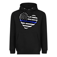 Black american thin blue line flag Heavyweight Hoodie - Artiststas