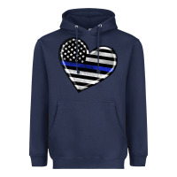 Navy american thin blue line flag Heavyweight Hoodie - Artiststas