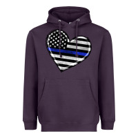Plum american thin blue line flag Heavyweight Hoodie - Artiststas