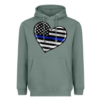 Sage american thin blue line flag Heavyweight Hoodie - Artiststas