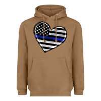 Toasted Coconut american thin blue line flag Heavyweight Hoodie - Artiststas