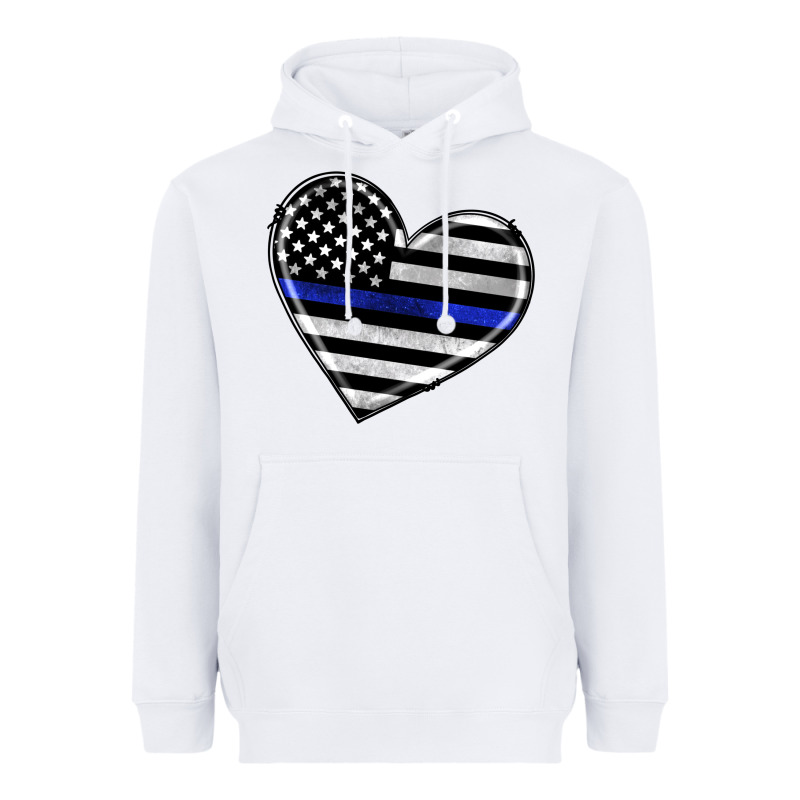 American Thin Blue Line Flag Heavyweight Hoodie by Artiststas | Teevron
