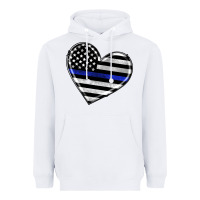 White american thin blue line flag Heavyweight Hoodie - Artiststas