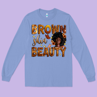 Brown Skin Beauty Long Sleeve Tee Designed By Zillion Design Studio