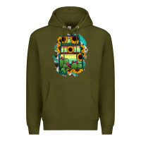 Army Green Alabama Map Sunflower Cactus Serape Premium Hoodie - RanaPortraitStore