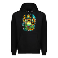 Black Alabama Map Sunflower Cactus Serape Premium Hoodie - RanaPortraitStore