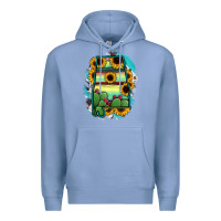 Colony Blue Alabama Map Sunflower Cactus Serape Premium Hoodie - RanaPortraitStore
