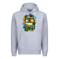 Heather Grey Alabama Map Sunflower Cactus Serape Premium Hoodie - RanaPortraitStore