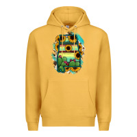 Mustard Alabama Map Sunflower Cactus Serape Premium Hoodie - RanaPortraitStore