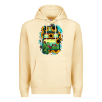 Pina Colada Alabama Map Sunflower Cactus Serape Premium Hoodie - RanaPortraitStore