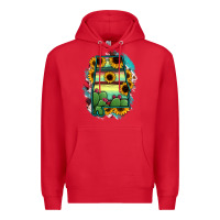 Red Alabama Map Sunflower Cactus Serape Premium Hoodie - RanaPortraitStore