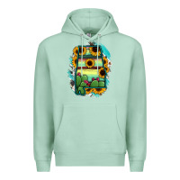 Seafoam Alabama Map Sunflower Cactus Serape Premium Hoodie - RanaPortraitStore