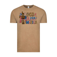 Vintage Coffee god  bless america with cross Vintage Tee - RanaPortraitStore