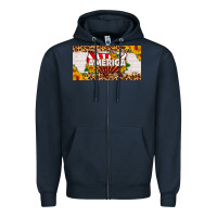 Navy america map sunflower license plate Zipper Hoodie - HRA Design Shop