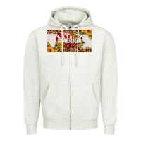 Oatmeal Heather america map sunflower license plate Zipper Hoodie - HRA Design Shop
