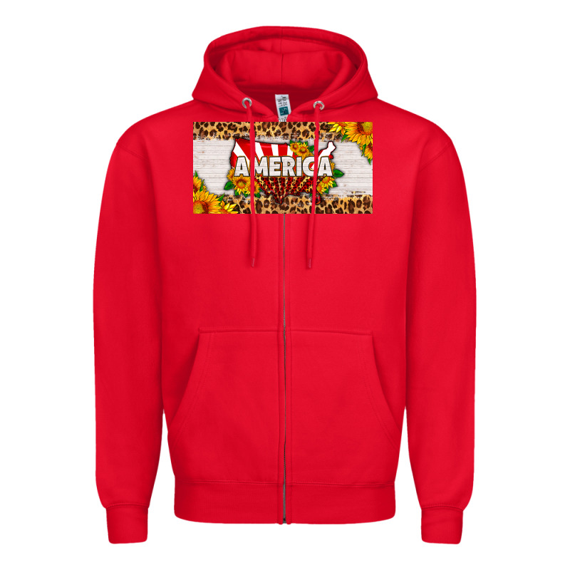America Map Sunflower License Plate Zipper Hoodie by HRA Design Shop | Teevron