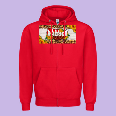 America Map Sunflower License Plate Zipper Hoodie Designed By Hra Design Shop
