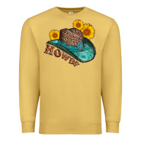 Antique Gold howdy leopard tooled leather hat Premium Sweatshirt - AdoDesignShop