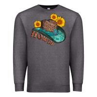 Charcoal Heather howdy leopard tooled leather hat Premium Sweatshirt - AdoDesignShop