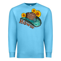 Ocean Blue howdy leopard tooled leather hat Premium Sweatshirt - AdoDesignShop