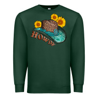 Sports Green howdy leopard tooled leather hat Premium Sweatshirt - AdoDesignShop