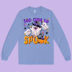 Too Cute To Spook Long Sleeve Tee Designed By Texasbilliewilder