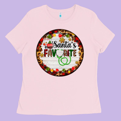 Santa's Favorite Custom Medical Occupation Ladies Tee Designed By Adodesignshop