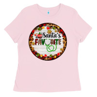 Bubblegum Pink santa's favorite custom medical occupation Ladies Tee - AdoDesignShop