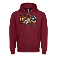 Burgundy for the love of the coffe Zipper Hoodie - CowhideDigitalArt