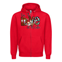 Red for the love of the coffe Zipper Hoodie - CowhideDigitalArt
